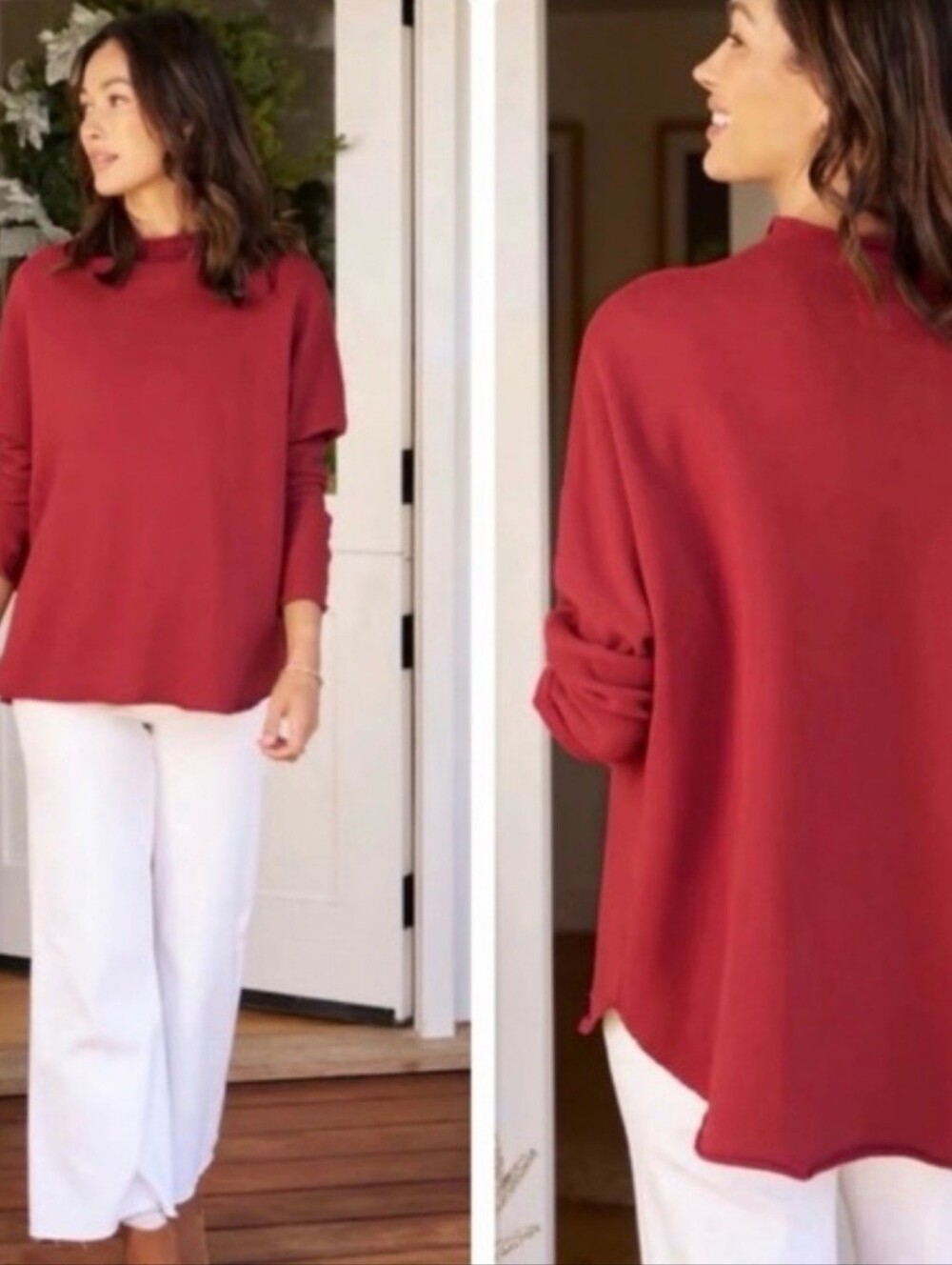 NWOT Frank & Eileen Effie Triple Fleece Cranberry Pullover